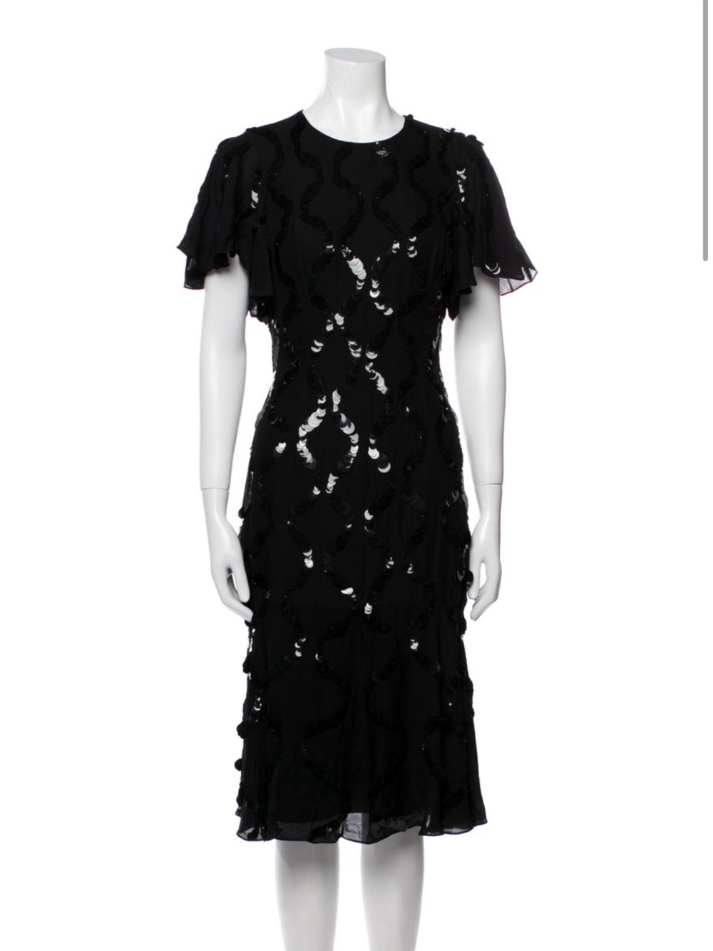 Sachin + Babi Black Sequin-Embellished Midi Dress